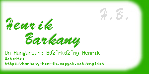 henrik barkany business card